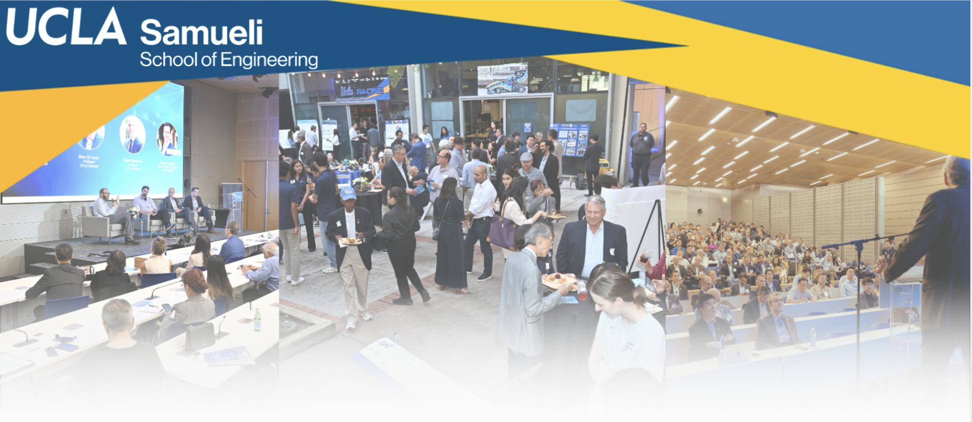 UCLA Samueli School of Engineering banner Showing students in classes and at the school